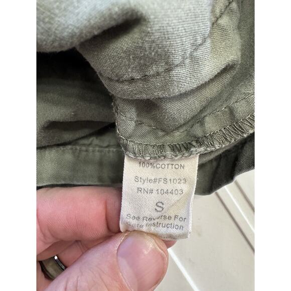 Fifty Street Vest Army Green Collared Vest Women’s Size Small Sleeveless Zip Up - Picture 5 of 7